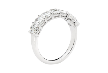 Oval brilliant cut Eternity ring available in white gold or platinum. Available in White Gold, Yellow Gold, Rose Gold or Platinum